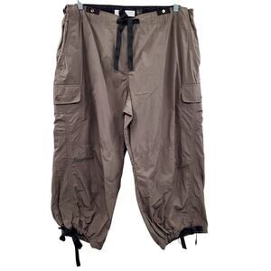 Charles Nolan New York Brown Cropped Cargo Windbreaker Pants Women's Size L
